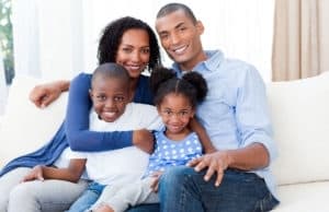 Portrait of a Smiling Afro-american family